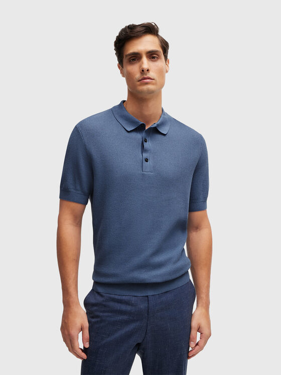 Tricou polo H-DAREMO de culoare albastră - 1