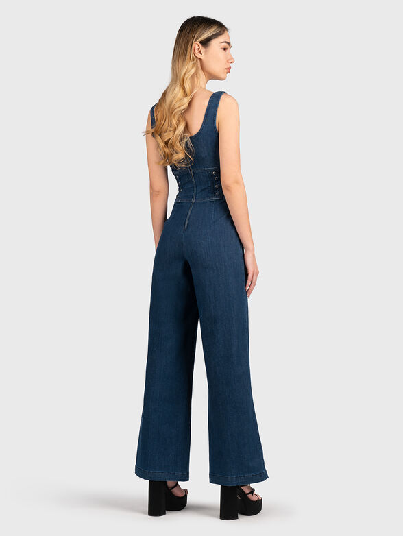 Dark blue denim jumpsuit - 2