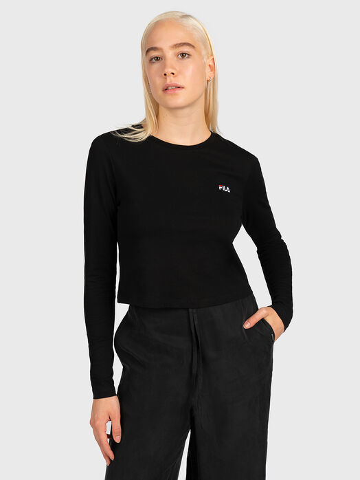 EAVEN cropped blouse with logo detail