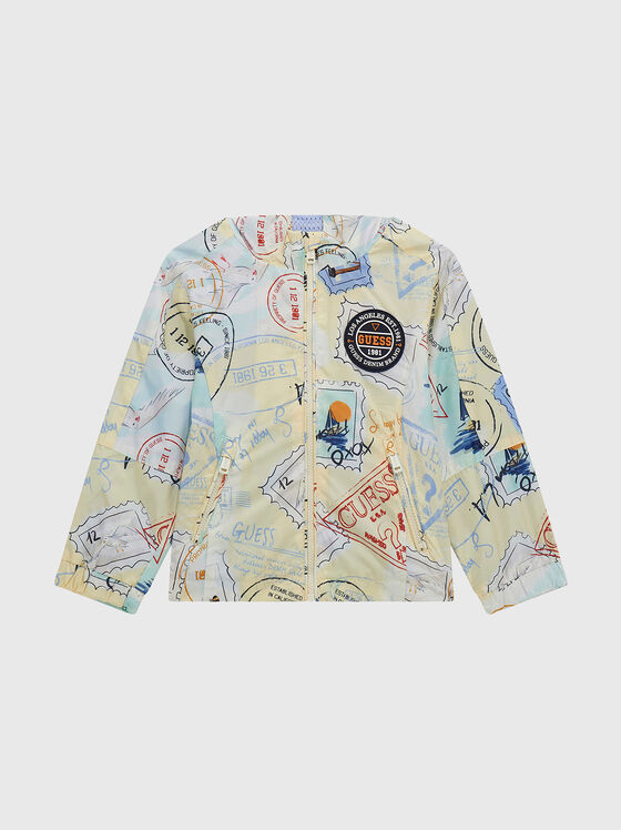 Jachetă de tranziție multicoloră cu glugă - 1