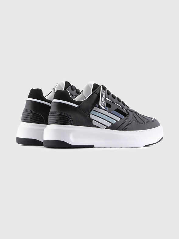 Logo leather sneakers - 3