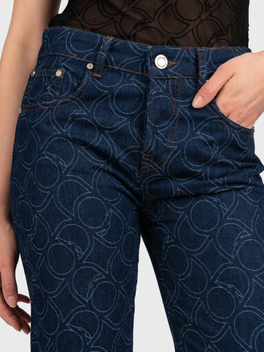 Jeans with monogram logo print - 4