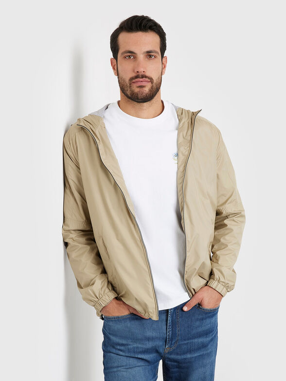 Windbreaker hoodie in beige - 1