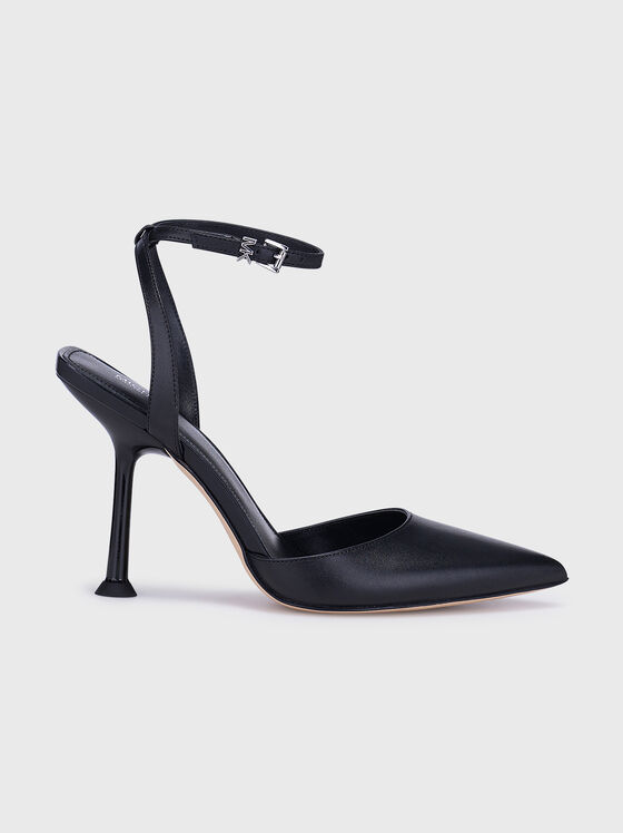 IMANI heeled leather shoes in black color - 1