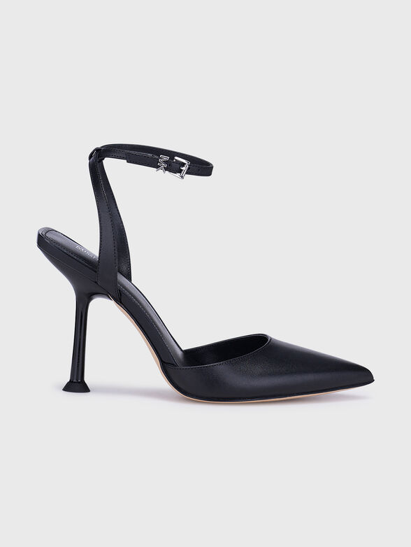 IMANI heeled leather shoes in black color - 1
