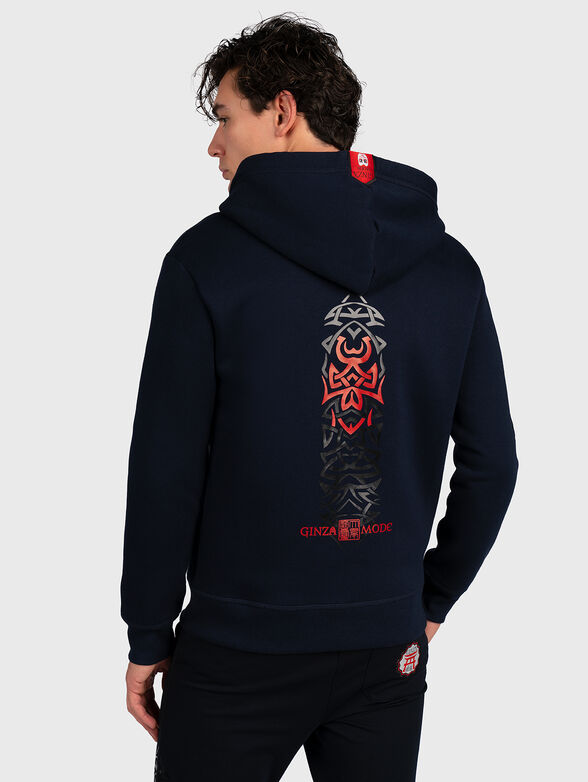 Blue hoodie with logo print - 2
