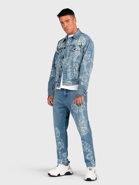 Denim jacket with white print - 3