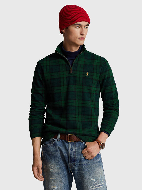 Sweater with checked print  - 1