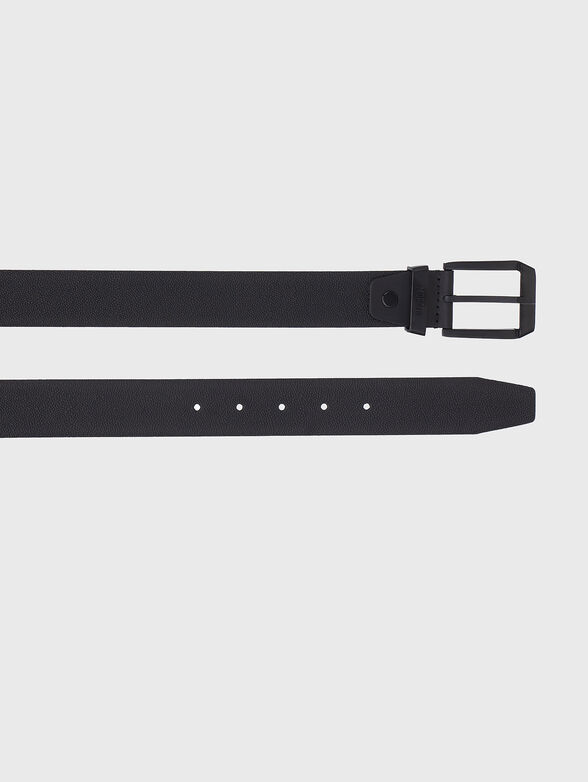 Leather belt in black  - 2