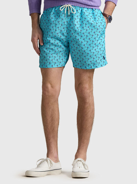 Pantaloni scurți de plajă cu imprimeu - 1