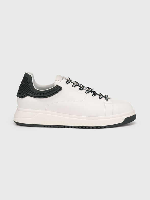 Leather sneakers with logo - 1