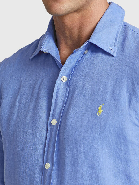 Light blue linen shirt - 4