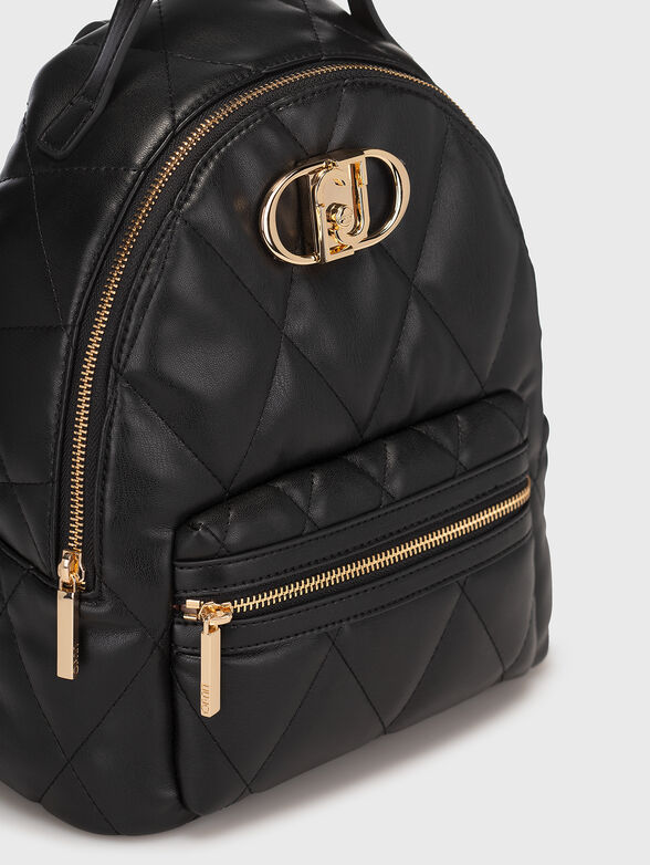 Black quilted backpack - 3