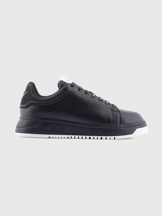 Adidași din piele cu logo - 1