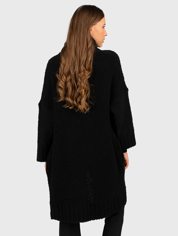 Black wool blend coat - 3