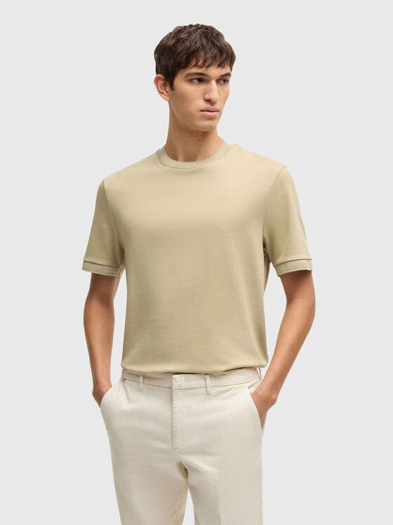 Tricou din bumbac cu fante laterale - 1