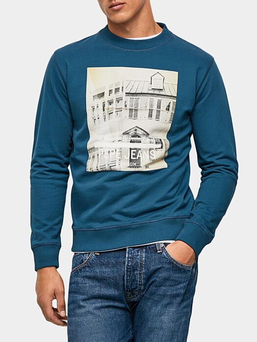 PERCIVAL blue sweatshirt with photo print