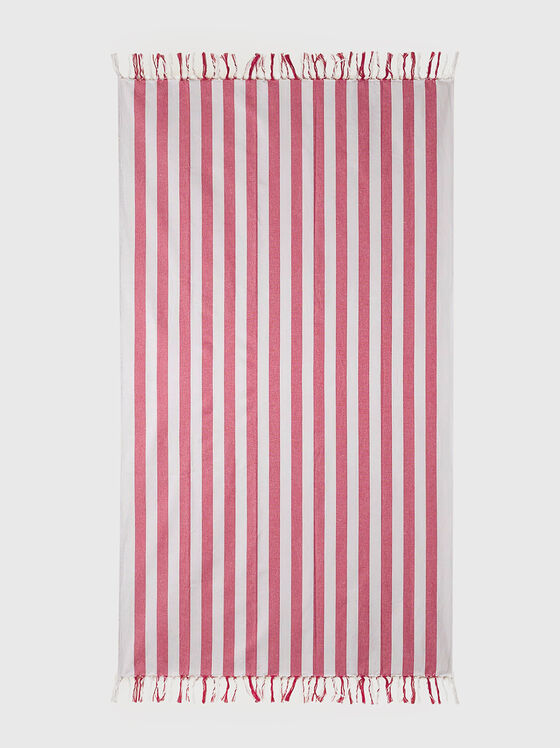 SUMMER GLAM beach towel with blue striped print - 1