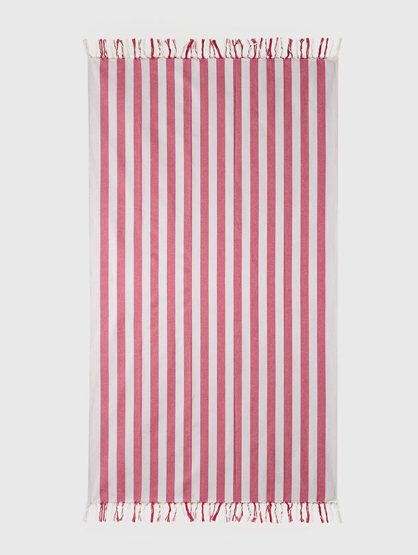 SUMMER GLAM beach towel with blue striped print - 1
