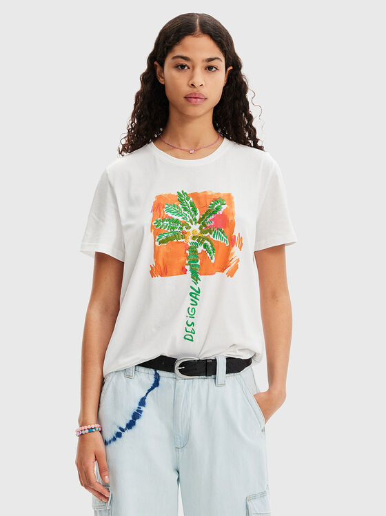 PALMERA T-shirt with print and embroidery - 1