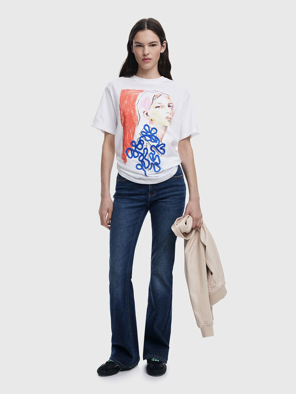 White T-shirt with print - 2