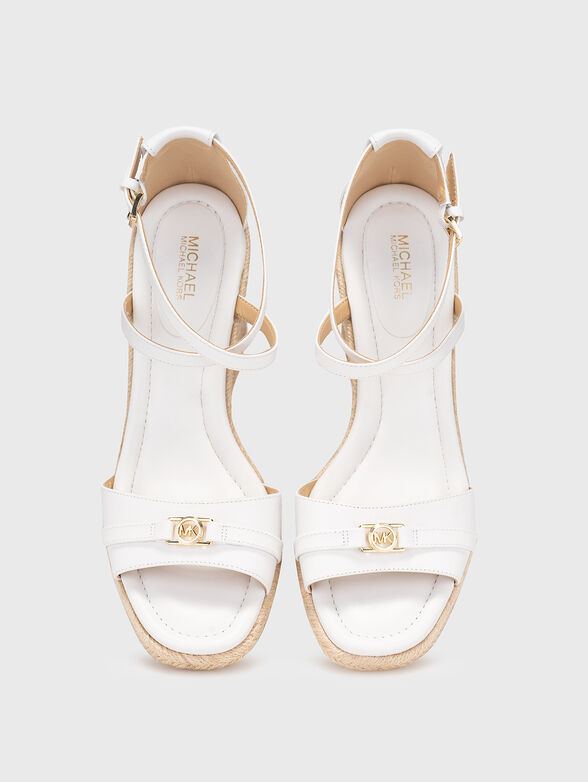 Leather platform sandals with logo - 6
