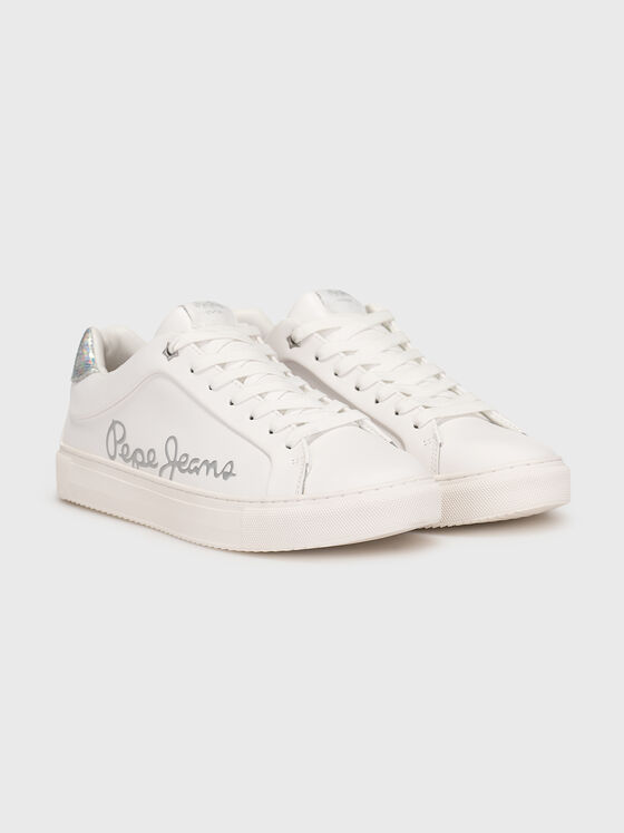 ADAMS white sneakers with logo  - 2