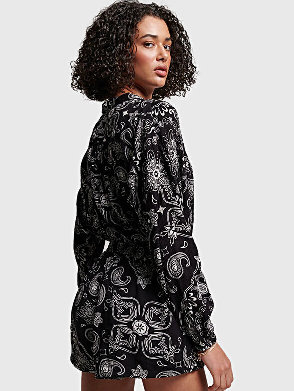 VINTAGE black jumpsuit with paisley print - 2