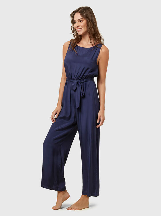 MARIS dark blue viscose jumpsuit  - 1