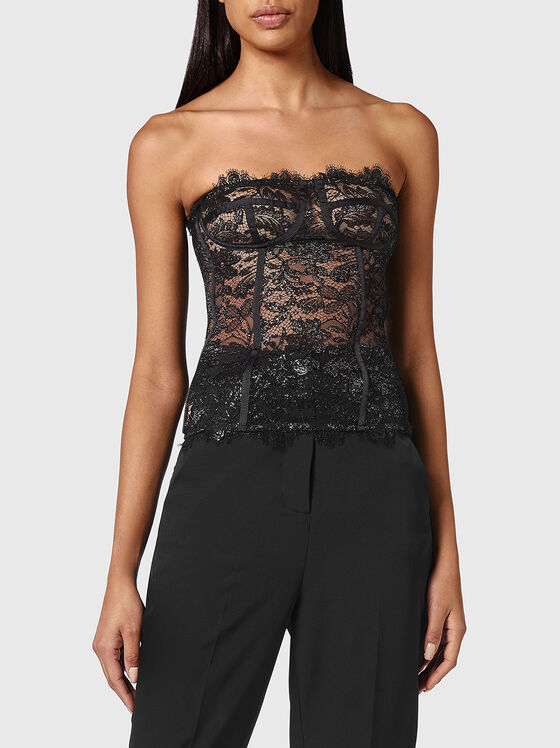 Black lace bustier - 1