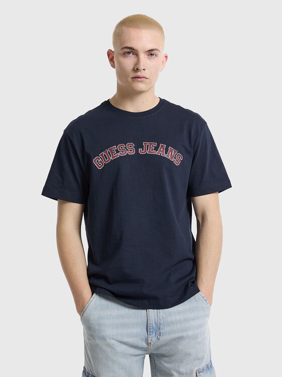Tricou din bumbac cu inscripție logo - 1