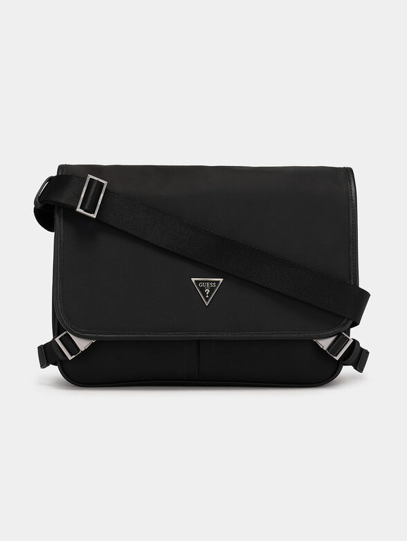 Textile crossbody bag with triangular logo detail - 1