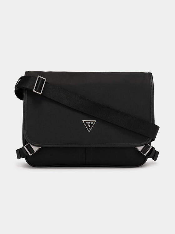 Textile crossbody bag with triangular logo detail - 1
