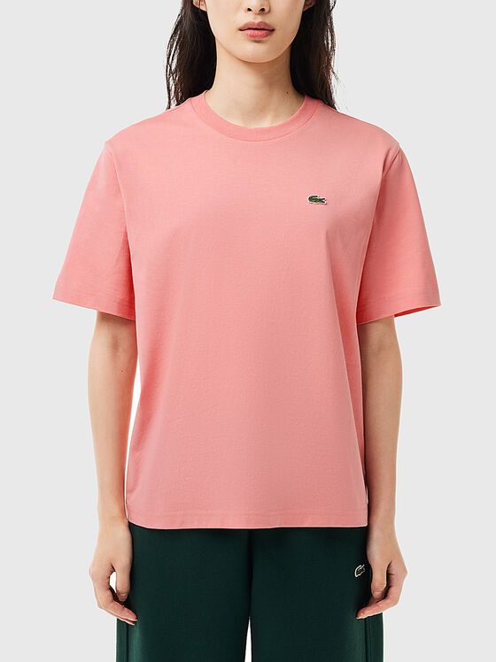 Tricou din bumbac cu decolteu oval - 1