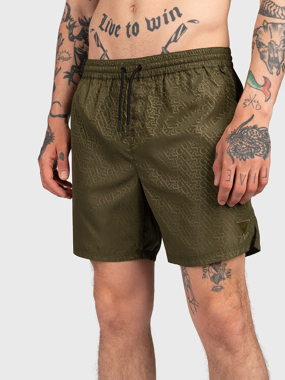 Beach shorts with monogram logo print - 1