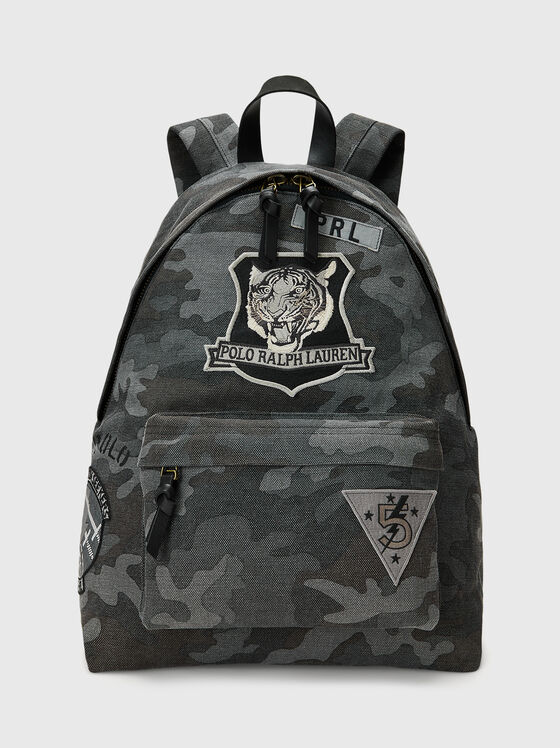 Backpack with camouflage print  - 1