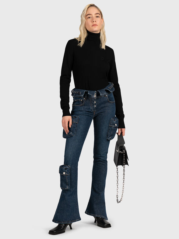 Blue five pocket cargo jeans - 6