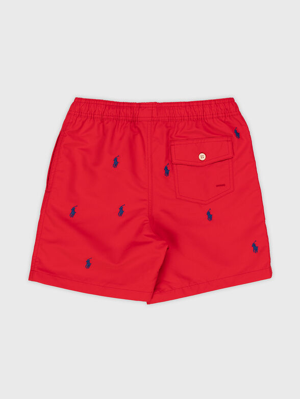 Red shorts with logo effect - 2