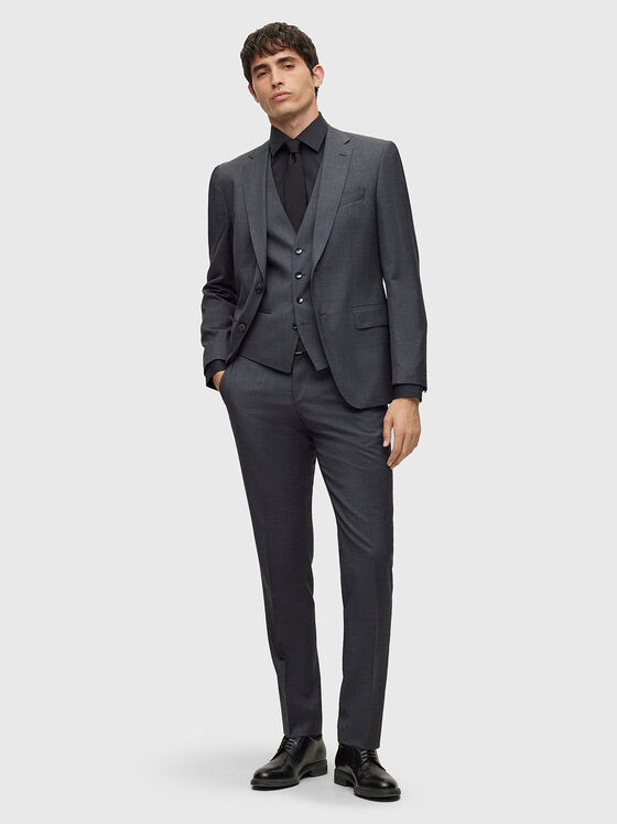 Dark grey three-piece wool suit - 1