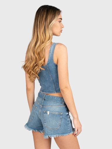 Denim top with washed effect - 3