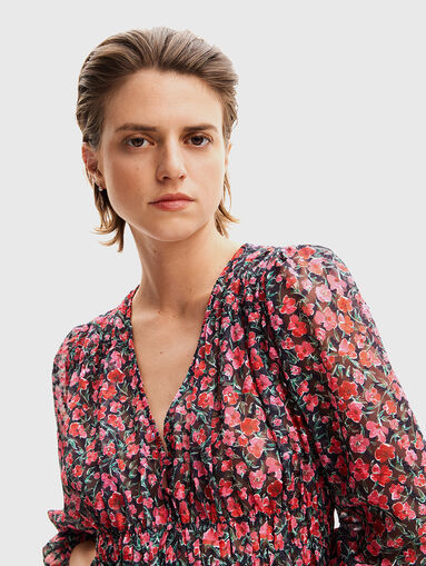 Blouse with floral print - 5