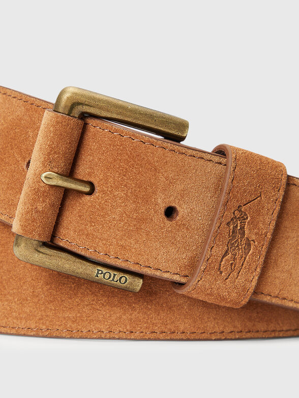 Suede belt with logo detail - 2
