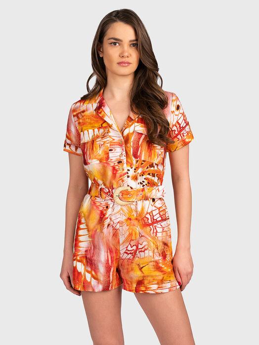 Jumpsuit with floral motifs