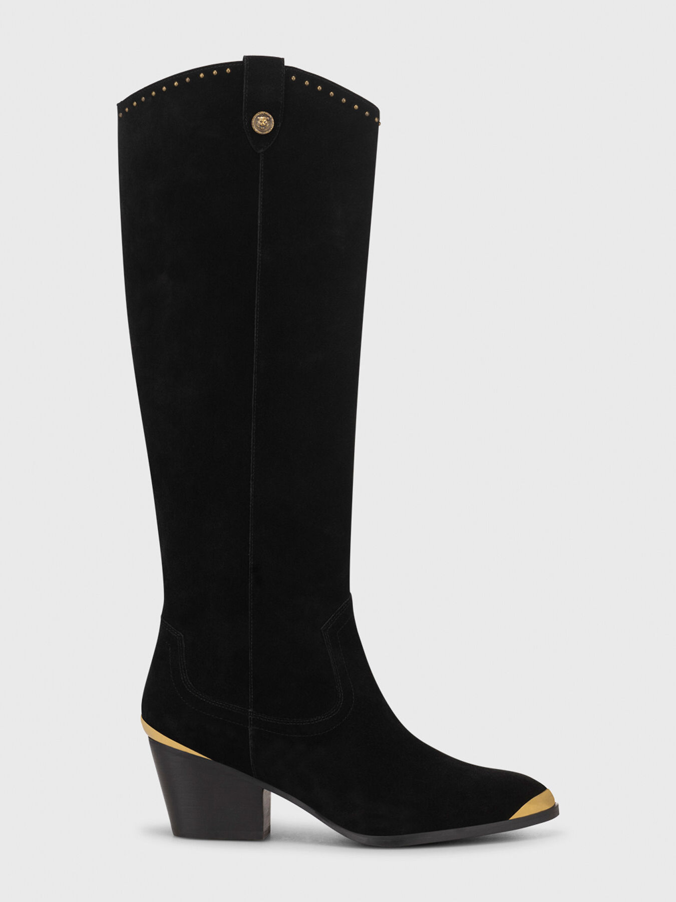 Black boots with gold accents new arrivals
