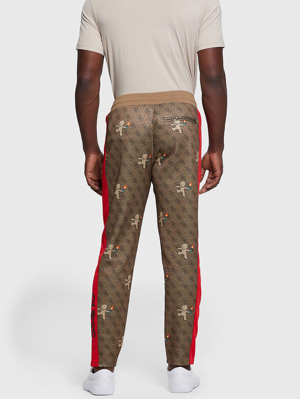 Sports trousers with monogram print  - 2