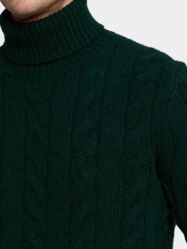 Dark green sweater with turtleneck collar - 4