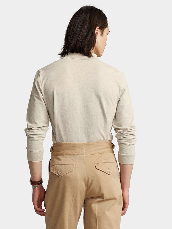 Cotton Polo-shirt with long sleeves - 2