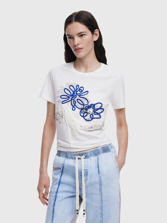 Cotton T-shirt with embroidery - 1