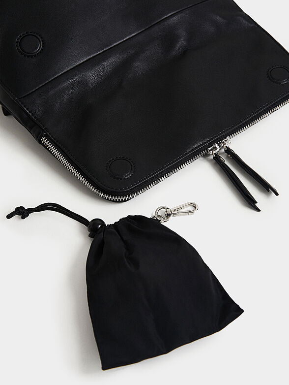 Square leather effect backpack - 5