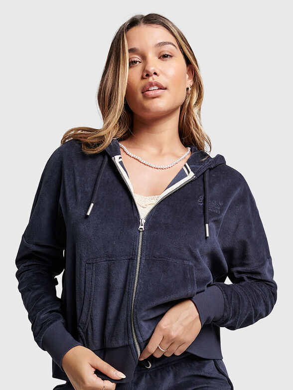 Sports sweatshirt in velvet - 1